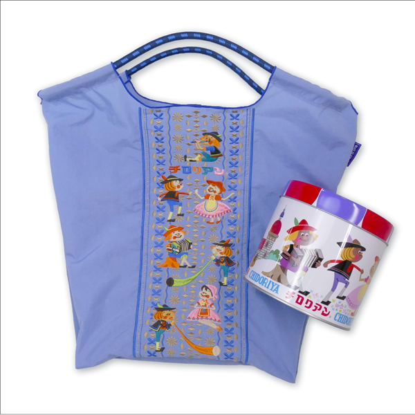 【限定販売】ボールアンドチェーン コラボバッグチロリアンテープ柄 ブルー/千鳥屋 限定発売】ボールアンドチェーン コラボバッグ チロリアンテープ柄